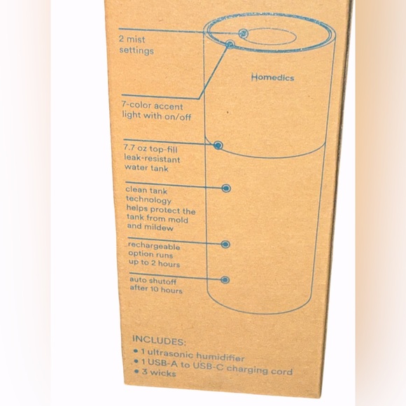 New HOMEDICS Portable Ultrasonic Humidifier Breathe Better White
New in Box - Picture 3 of 4